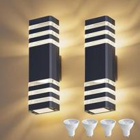 „Klighten“ 2 vnt. lauko sieninis šviestuvas, 10 W, GU10, šviesos kryptis į viršų ir į apačią, 3000 K, antracito spalvos