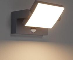 „Klighten“ 24 W lauko šviestuvas su judesio jutikliu, antracito spalvos, 3000 K | Atsparus vandeniui (IP65), pasukamas, medžiaga: aliuminis, 1500 liumenų, skirtas naudoti lauke ir viduje