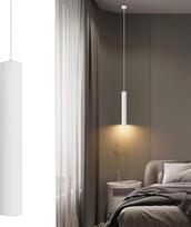 „Klighten“ pakabinamas šviestuvas GU10 cilindro formos, LED pakabinamas šviestuvas su 5 W, 472 LM lempute, reguliuojamo aukščio pakabinamas šviestuvas, skirtas virtuvei, miegamajam, valgomojo stalui, svetainei, šilta balta šviesa 3000 K, 50 cm, baltas