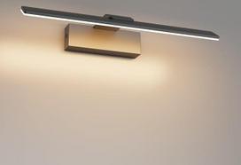 „Klighten“ vonios veidrodžio šviestuvas LED, 40 cm, 12 W, veidrodinis šviestuvas vonios kambariui, IP44, vonios kambario sieninis šviestuvas, aliuminis, vonios kambario šviestuvas, sieninis, 60 LED, 1100 liumenų, šilta balta, 3000 K, juodos spalvos