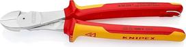 „Knipex 74 06 250 T BK“ didelio sverto įstrižinės žirklės su tvirtinimo tašku saugos virvelei, supakuotos į blisterio pakuotę, įvairių spalvų, 250 mm