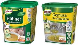„Knorr“ vištienos sultinys „Kraft“ (su stipriu vištienos skoniu), 1 vnt. pakuotė (1 x 1 kg) ir daržovių sultinys „Vegetable Power“ (daržovių sultinys su „Soup Green“, pagamintas tik iš augalinių ingredientų, veganiškas), 1 vnt. pakuotė (1 x 1 kg)