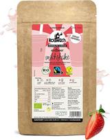 „koawach“ braškių pieno kokteilio milteliai, 375 g – ekologiški, veganiški, sąžiningos prekybos – su kofeinu iš guaranos – „Strawberry Fresh“ – idealiai tinka kokteiliams ir smoothie – vaisiniai ir gaivinantys (maždaug 19 porcijų)