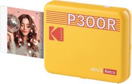 „KODAK Mini 3 Retro 4PASS“ mobilusis nuotraukų spausdintuvas (7,6 x 7,6 cm) – geltonas.