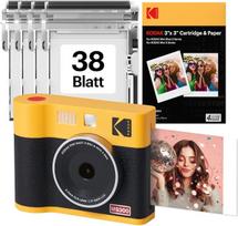 „KODAK Mini Shot 3 ERA“ 3 x 3 colių momentinis fotoaparatas, 38 lapeliai, geltonos spalvos | „Bluetooth“, suderinamas su „iPhone“ ir „Android“, 13 MP kamera, nuotraukos peržiūra prieš spausdinimą, atsparus vandeniui, pirštų atspaudams ir išblukimui