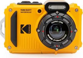 „KODAK Pixpro WPZ2“ skaitmeninis fotoaparatas, kompaktiškas, 16 mln. pikselių, atsparus vandeniui iki 15 m gylio, atsparus smūgiams, vaizdo įrašymas 720p, 2,7 colio LCD ekranas – ličio jonų baterija, geltonos spalvos