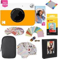 „Kodak Printomatic“ momentinio fotografavimo fotoaparato (geltonas) dovanų rinkinys + „Zink“ popierius (20 lapų) + prabangus dėklas + 7 linksmų lipdukų rinkiniai + dvigubo antgalio žymekliai + nuotraukų albumas + kabinamieji rėmeliai + patogus kaklo dirže