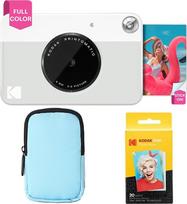 „KODAK Printomatic“ spalvotų momentinių nuotraukų fotoaparato pradedančiųjų rinkinys + minkštas dėklas + cinko fotopopierius (20 vnt. pakuotė) – spalvotos nuotraukos ant 2 x 3 colių lipnaus popieriaus – pilkos spalvos