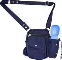 „Konstanz Dark Blue“ – šunų skanėstų krepšys su integruotu buteliuko laikikliu – vandeniui atsparus „2-in-1“ krepšys su plaunamais skyreliais – skirtas šunų vedžiojimui ir dresūrai
