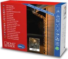 „Konstsmide“ „Micro LED“ šviesų girlianda, 600 gintaro spalvos diodų, 24 V lauko transformatorius, juodas kabelis – 3646-800