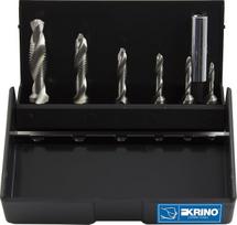 „Krino“ 19020213 HSS „Combi“ sriegikliai su 1/4 colio šešiakampiu kotu, skirti plienui ir metalams, 7 vnt. rinkinys