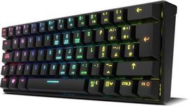 „Krom KLUSTER“ mechaninė žaidimų klaviatūra RGB 60 % su „Bluetooth 5.0“ ir USB-C, „Outemu Red“ jungikliais, ispanų klavišų išdėstymu, reguliuojamu apšvietimu, suderinama su „Windows“, „Mac“, „Android“ ir „iOS“ – juoda