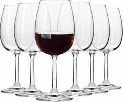 „KROSNO“ raudonojo vyno taurės, 390 ml – 6 vnt. rinkinys – „Pure“ kolekcija – bešvinis krištolas – elegantiškas dizainas ir klasikinis stilius