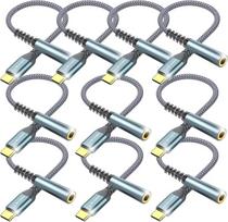 „La Brodée“ USB-C į 3,5 mm lizdą, 10 vnt. rinkinys: C tipo į 3,5 mm ausinių AUX skaitmeninio garso adapteris, AUX į USB-C ausinių adapteris, suderinamas su „Samsung Galaxy“, „iPad Pro“, „Huawei“, „Xiaomi“ ir