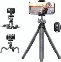 „Lamicall“ mobiliojo telefono trikojis, mini trikojis išmaniesiems telefonams, mobiliojo telefono laikiklis | Lankstus „3-IN-1“ trikojis „GoPro“, fotoaparatui ir „iPhone“ su nuotolinio valdymo pultu, 360° kišeninis trikojis, skirtas „iPhone 17/16“ ir „Sam