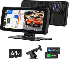 „LAMTTO“ belaidis „CarPlay“ ekranas su 2,5K vaizdo registratoriumi, skirtas „CarPlay“ ir „Android Auto“ sistemoms | 6,86 colio nešiojamas „CarPlay“ ekranas automobiliui su navigacija realiuoju laiku, balso asistentu, muzikos grojimu, „MirrorLink“, „BT 5.0