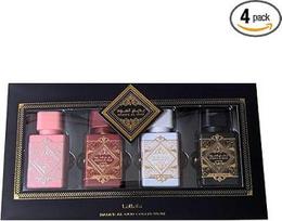 „Lattafa Badee Al Oud“ 4 dalių dovanų rinkinys, 25 ml – unisex „Oud“ kvepalų kolekcija | „Sublime“, „Noble Blush“, „Oud For Glory“ ir „Honor & Glory“