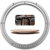 „Lazy Susan“ sukamasis stalas, mažas sukamasis guolis, aliuminio ir metalo stalas su rutuliniu guoliu, pasukamas, skirtas sodo stalui, virtuvės valgomojo stalui, televizoriaus stalui (dydis: 24 coliai (600 mm))