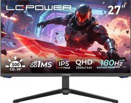 „LC-POWER“ QHD žaidimų monitorius, 27 coliai, „Fast IPS“ ekranas, 2560 x 1440, 180 Hz, 1 ms, 99 % sRGB spalvų gama, „Adaptive Sync“, aukščio reguliuojamas stovas, pasukimo funkcija, „DisplayPort 1.4“, HDMI 2.0, LC-M27-QHD-180