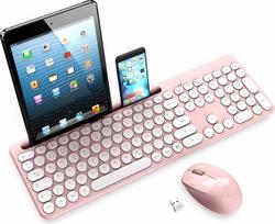 „LeadsaiL“, klaviatūros ir pelės rinkiniai, belaidė ergonomiška pelė ir klaviatūra, belaidė kompiuterio klaviatūra ir pelė, standartinio dydžio, vokiškas QWERTY išdėstymas, tylūs mygtukai, skirta „MacOS“ nešiojamiesiems kompiuteriams
