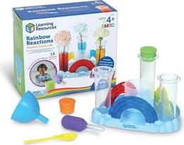 „Learning Resources“ „Rainbow Research Lab“ eksperimentų rinkinys ikimokyklinio amžiaus vaikams nuo 4 metų. Mėtų spalvos žaislinis spalvų maišymo eksperimentų rinkinys vaikams. 14 dalių mokslo rinkinys