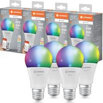 „Ledvance Smart+“ matinė LED lemputė, suderinama su „Google“, „Alexa“, „Apple“, balta matinė išvaizda, 9 W, 806 lm, E27, spalvota ir balta šviesa, valdymas per programėlę arba balsu, tarnavimo laikas iki 20 000 valandų, 4 vnt. pakuotė