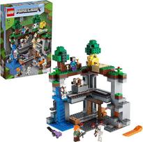 „Lego 21169 Minecraft: Pirmoji nuotykių kelionė“ žaislas, Netherio žaidimų rinkinys su Steve’u, Alex, 2 skeletais, dažyta katė, moobloom ir raguota avis