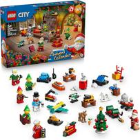 „LEGO City“ Advento kalendorius 2026 – prieškalėdinė dovana vaikams nuo 5 metų – 24 staigmenos, įskaitant automobilį, sunkvežimį, lėktuvą, 7 mini figūrėles ir žaidimų kilimėlį – dovanos idėja – 60510