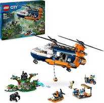 „LEGO City“ sraigtasparnis „Džiunglių tyrinėtojas“, nuotykių žaidimų rinkinys vaikams nuo 8 metų, Kalėdų ar gimtadienio dovana vaikams, 5 mini figūrėlės ir 3 gorilos 60437