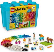 „LEGO Classic“ spalvinga kūrybinė kaladėlių dėžutė, meninė ir rankdarbių sensorinė žaislinė vaikams, kūrybinis statybų rinkinys su vienaragiu, riedlente, gitara, lėktuvu ir kitais elementais, gimtadienio dovana 4 metų mergaitėms