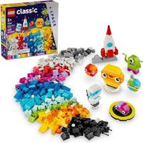 „LEGO Classic“ „Kūrybinė erdvė: planetos“ – surenkama Saulės sistema, kūrybinis konstruktoriaus rinkinys su ateiviu, raketos modeliu ir tamsoje šviečiančiais kaladėlėmis, dovana vaikams – berniukams ir mergaitėms nuo 5 metų, 11037