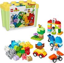 „LEGO DUPLO Classic“ akmenukų dėžutės automobiliai ir sunkvežimiai, žaidimų rinkinys su transporto priemonėmis, skirtas vaikams nuo 1,5 metų, kūrybinio mokymosi žaislas, automobiliukų ir lenktyninių automobilių rinkinys 10439