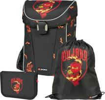 „LEGO® Ninjago®“ mokyklinių kuprinių rinkinys – 3 vnt. ergonomiškų 18 l talpos „Kai“ kuprinių