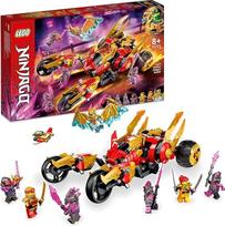 „LEGO“ 71773 „Ninjago Kais“ auksinio drakono reiderio rinkinys su automobiliu ir motociklu, įskaitant prieplauką ir auksinę „Cole Legacy“ figūrėlę, žaislas vaikams nuo 8 metų