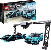 „LEGO“ 76898 „Speed Champions“ „Formula E“ „Panasonic Jaguar Racing“ GEN2 bolidas ir „Jaguar I-PACE eTROPHY“ lenktyninis automobilis rinkinys