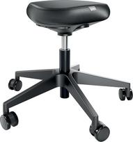 „Leitz Ergo“ 65780095 aukščio reguliuojamas taburetė (46–59 cm) su ratukais, biuro taburetė su sėdimojo paviršiaus pagalvėle, ergonomiška sukiojama taburetė namams, biurui, laisvalaikiui ir pomėgiams, „Ergo“ serija, juoda