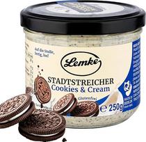 „Lemke Stadtstreicher“ „Cookies & Cream“ duonos užtepėlė, 250 g – išskirtinis skonis – šeimos įmonė iš Berlyno, veikianti nuo 1902 m. – profesionali kokybė namams – kreminė ir traški – saldus užtepėlis