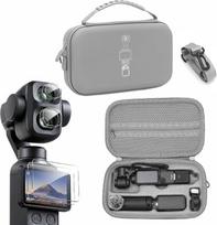 „Lemxiee“ dėklas, skirtas „DJI Osmo Pocket 4P Vlog Combo“ – priedas, kurį sudaro [2 vnt. rinkinys] apsauginė plėvelė, grūdintas stiklas ir kietas nešiojimo dėklas