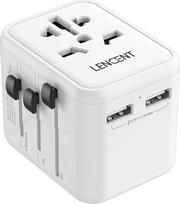 „LENCENT“ tarptautinis kelioninis adapteris su Jungtinės Karalystės, JAV, ES ir Australijos kištukais, universalus kelioninis adapteris su 2 USB prievadais, „viskas viename“ kelioninis kištukas, tinkamas naudoti daugiau nei 200 šalių visame pasaulyje, bal