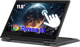 „Lenovo Chromebook 300e“ 2-in-1 nešiojamasis kompiuteris su jutikliniu ekranu, „Intel Celeron N4020“, 11,6 colių (1366 x 768) ekranas, 4GB RAM, 32GB eMMC, japonų QWERTY klaviatūra, „Chrome OS“ (atnaujintas)