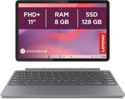 „Lenovo Duet“ „Chromebook“ 11 colių FHD+ (1920x1200), „MediaTek Kompanio 838“, 8GB RAM, 128GB atminties, jutiklinis ekranas, „Chrome OS“, komplekte – „Folio“ laikiklis ir klaviatūra, „Luna Grey“ spalva