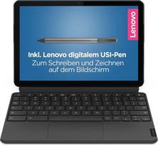 „Lenovo IdeaPad Duet“ „Chromebook“ (10,1 colio, 1920 x 1200, „Full HD“, „Wideview“, jutiklinis ekranas), planšetinis kompiuteris („MediaTek P60T“, 4GB RAM, 64GB eMCP4x, „WLAN“, „ARM Mali-G72 MP3“ GPU, „Chrome OS“), mėlynos/pilkos spalvos, komplekte su „