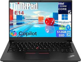 „Lenovo ThinkPad E14 Gen 1“ verslo nešiojamasis kompiuteris, 14 colių FHD nešiojamasis kompiuteris, „Intel Core i5-10210U“, 16GB RAM, 512GB SSD, JAV klaviatūra, „Windows 11 Pro“ (atnaujintas)