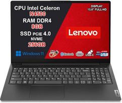„Lenovo“ nešiojamasis kompiuteris, nešiojamasis kompiuteris su „Intel N4500“ procesoriumi, 8GB RAM, 256GB SSD, 15,6 colių FHD ekranas, LAN, HDMI, USB Type-C, „Windows 11“, „Wi-Fi“, nešiojamasis kompiuteris, pelė, nemokamas „Wi-Fi“