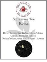 „Lerbs & Hagedorn“, juodoji arbata su kokosu | 250 g (maždaug 21 litras) su kokoso drožlėmis, pagaminta iš Ceilono ir Kinijos arbatos