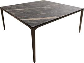 „Levente Laminam“ svetainės stalas, keramikinis, juodos spalvos „Desir“, 85 x 85 cm, rėmas rudas | Metalo efektu padengtas titano spalvos paviršius