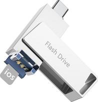 „Levida“ USB atmintinė telefonui, 256GB, USB 3.0 atmintinė, nuotraukų atmintinė, 3-in-1 atmintinė, nuotraukų atmintinė, USB atmintinė, skirta „iOS“ įrenginiams, planšetėms, „OTG“ „Android“ mobiliesiems telefonams, nešiojamiesiems kompiuteriams ir stacion
