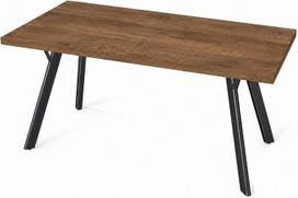 „LEWE“ valgomojo stalas 160 x 80 cm – stačiakampis medinis valgomojo stalas, skirtas 6–8 žmonėms | Virtuvės stalas su juodomis metalinėmis kojomis, modernus stalas, puikiai tinkantis valgomojo, virtuvės ir svetainės interjerui, riešutmedžio rudos spalvos