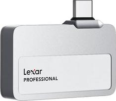 „Lexar Professional Go“ nešiojamasis SSD 2 TB, itin kompaktiškas, palaiko „Apple ProRes“, skaitymo greitis iki 1050MB/s, rašymo greitis iki 1000MB/s, USB 3.2 Gen 2, IP65, skirtas „iPhone 15/16 Pro“, sidabrinės spalvos