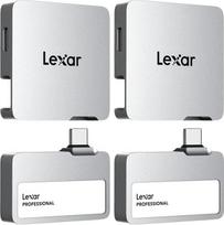„Lexar Professional Go“ nešiojamasis SSD su HUB, 2 TB, itin kompaktiškas, palaiko „Apple ProRes“, skaitymo greitis iki 1050MB/s, rašymo greitis iki 1000MB/s, USB 3.2 Gen 2, IP65, skirtas „iPhone 15/16“, sidabrinis (2 vnt. rinkinys)